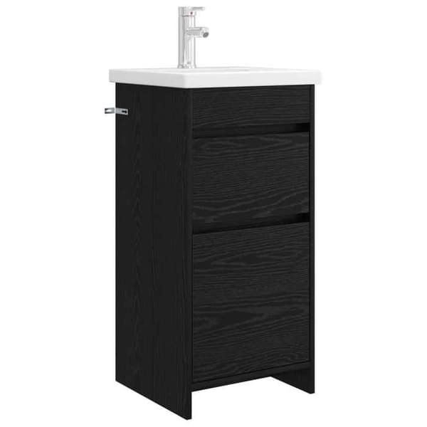 Maison Exclusive - Badeværelsesmøbel med vask, Sort eg 42 x 40 x 84,5 cm