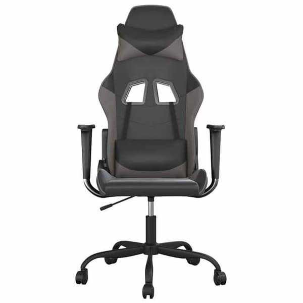 Maison Exclusive - Spilestol med massage i sort og grå kunstlæder
