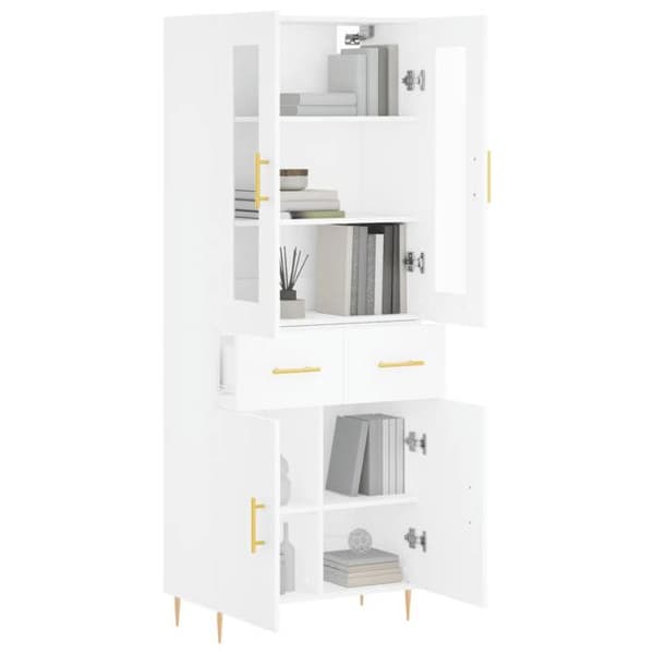 Maison Exclusive - Buffé hög Vit 69,5x34x180 cm Ingenjörsträ
