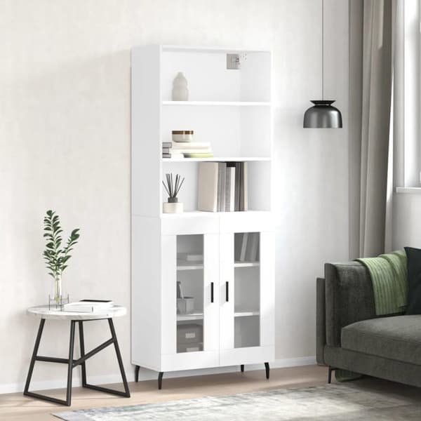 Maison Exclusive - Buffé hög Vit 69,5x34x180 cm Ingenjörsträ