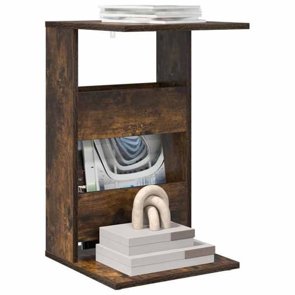 Sidebord - MAISON EXCLUSIVE - Røget eg - Ingeniørtræ - 40 x 35 x 60,5 cm - Rektangulær Rökt ek
