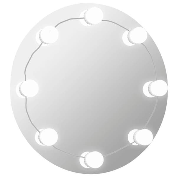 Vægmirror - HUS EKSKLUSIV - Rund - Multifarvet LED - Slebet kant - USB 5V strømforsyning