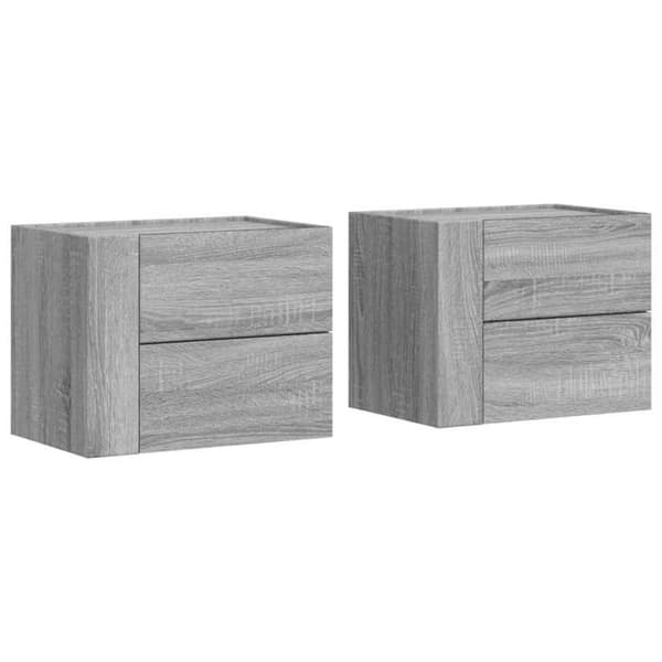 Maison Exclusive - Seinälle kiinnitettävät yöpöydät 2 kpl sonoma harmaa 45x30x35 cm