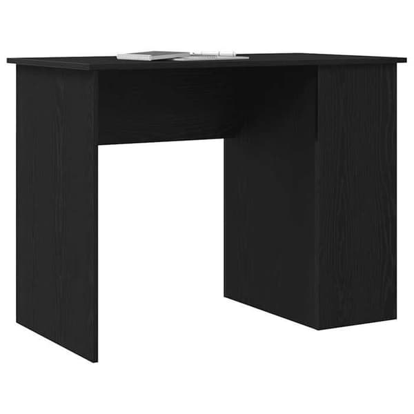 Maison Exclusive - Skrivebord i sort egetræ 100x55x75 cm ingeniørtræ svart ek