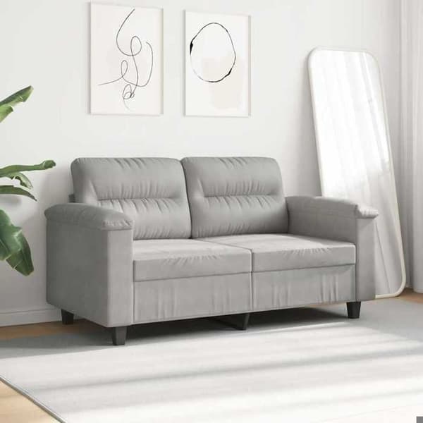 Maison Exclusive - Soffa för 2 personer Ljusgrå 120 cm Mikrofiber Ljusgrått