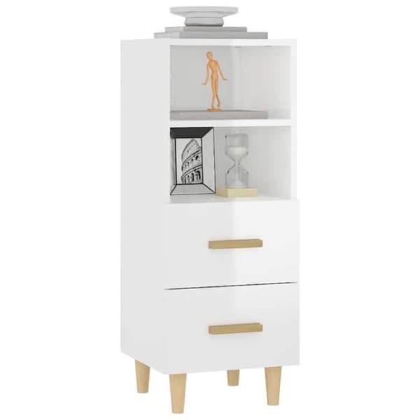 Maison Exclusive - Buffé Vit glänsande 34,5x34x90 cm Ingenjörsträ