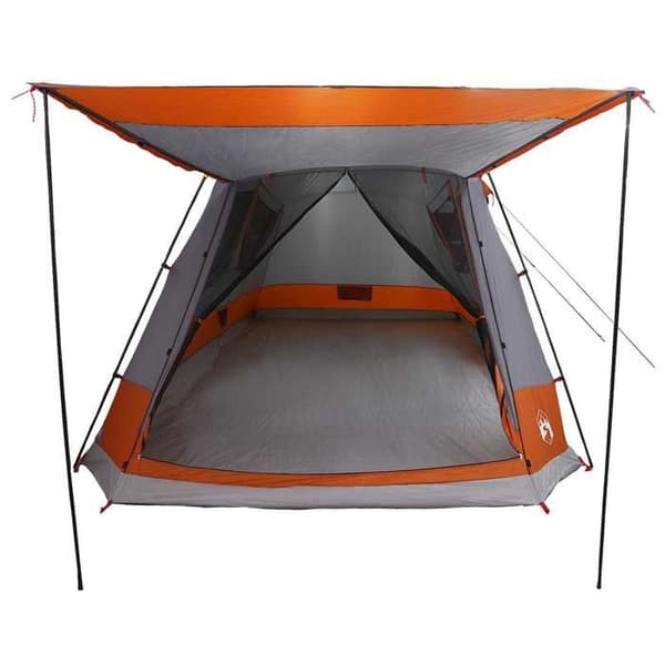 Maison Exclusive - Tältstuga 8 personer Grå och orange Polyester och Stål