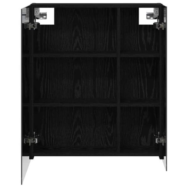 Maison Exclusive - Badeværelsesspejlskab i sort eg 60 x 14,5 x 70 cm