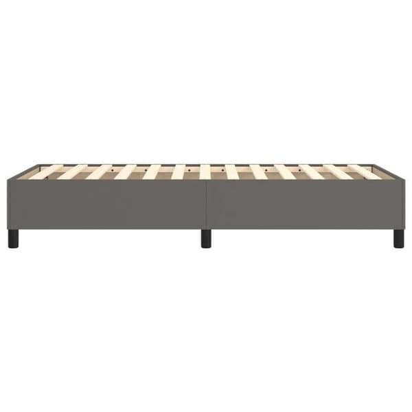 Maison Exclusive - Sengebund med grå lameller 100x200 cm i kunstlæder