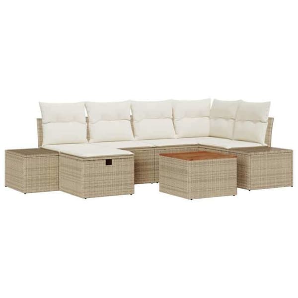 Trädgårdsmöbelset - EXKLUSIV HEM - Modulär - Beige - Polyrotting - UV-beständig beige