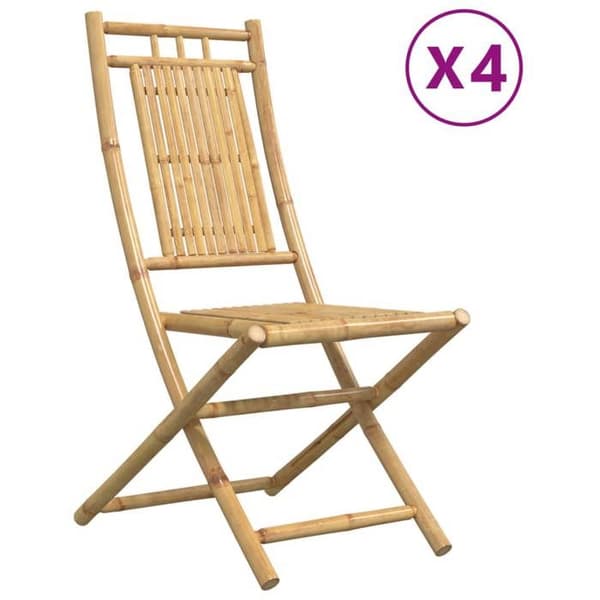 Trädgårdsstolar - EXKLUSIVT HEM - 4 stycken 46x66x99 cm - Bambu - Fällbara - Vattentåliga