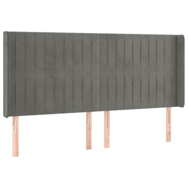 Maison Exclusive - LED-päätyharso Vaaleanharmaa 183x16x118/128 cm Sametti ljusgrått