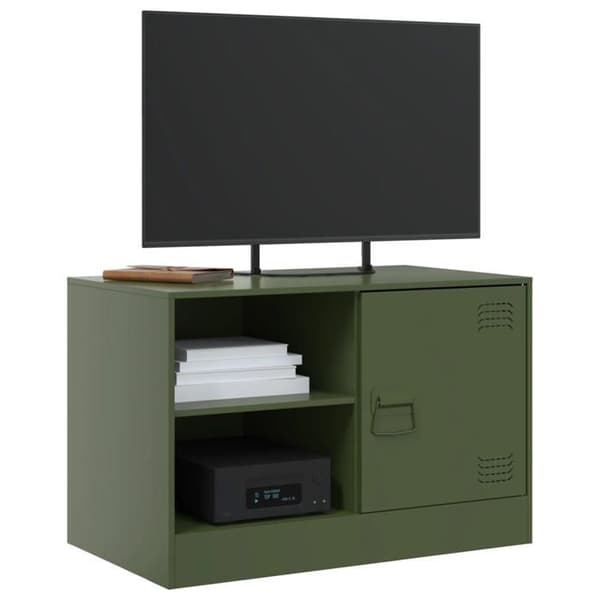 Maison Exclusive - TV-möbler 2 st olivgrön 67x39x44 cm stål