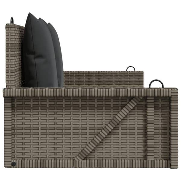 Maison Exclusive - Balanssoffa med grå kuddar 119x56x48 cm flätad resin grå