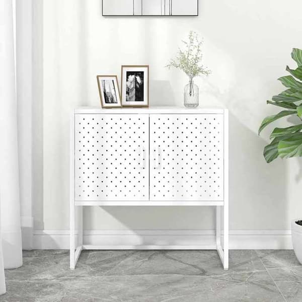 Maison Exclusive - Valkoinen buffet 75x35x75 cm Teräs