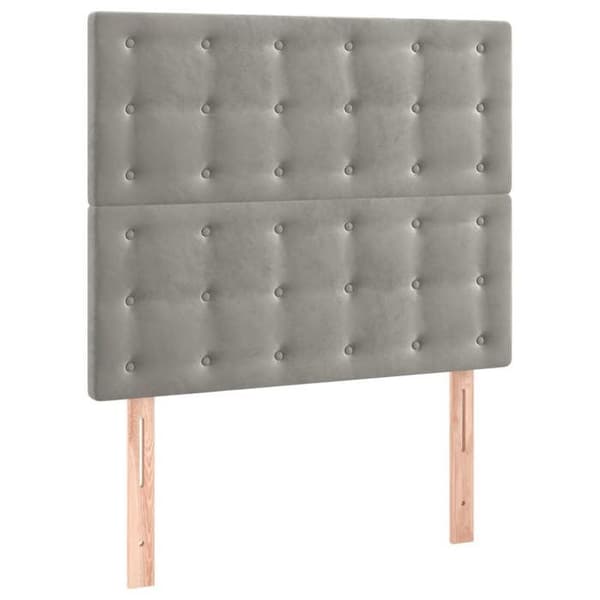 Maison Exclusive - LED-päätyharso Vaaleanharmaa 90x5x118/128 cm Sametti ljusgrått