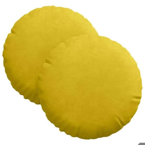 Sittkuddar - EXKLUSIVT HEM - Set om 2 - Sammet - Gul - Ø30 x 13 cm Gul