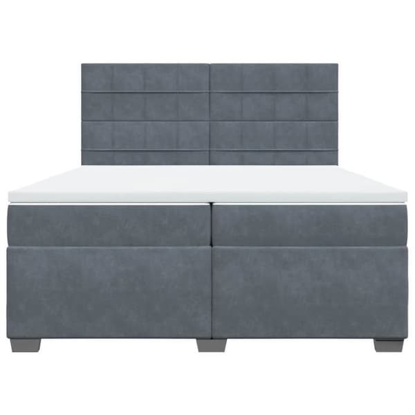 Maison Exclusive - Sänkylaatikko ja harmaa samettimatrassi 200x200cm