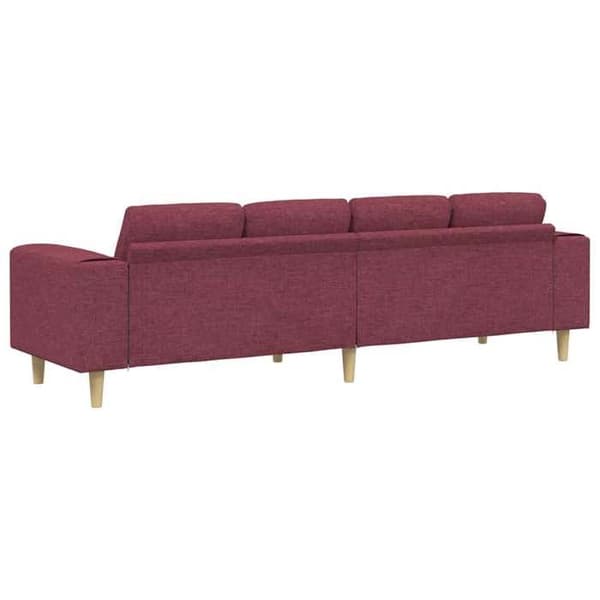 Canapé - MAISON EXCLUSIVE - Bordeaux - 250x77x76 cm - Polyesteripäällyste - Puujalat Bordeaux