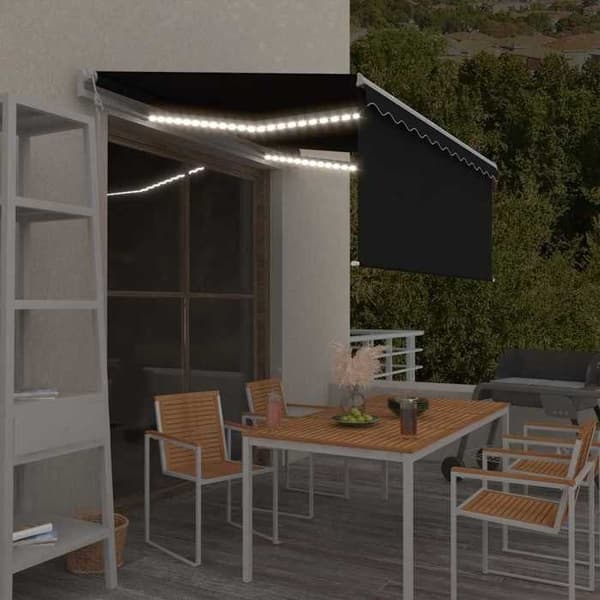 Maison Exclusive - Automatisk markis med vindsensor och LED 3x2,5 m Antracit antracit