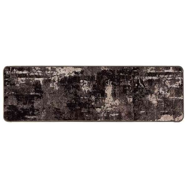 Maison Exclusive - Marsan musta matto 100 x 300 cm polyesteriä ja PVC:tä