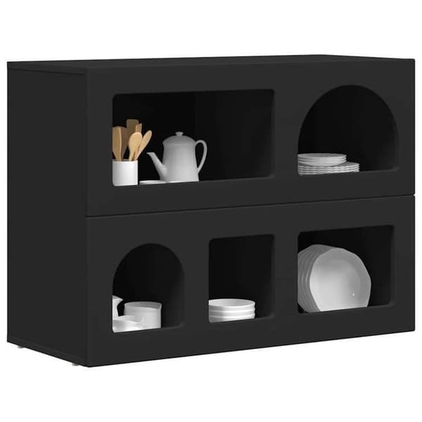 Maison Exclusive - Buffet ELST Sort 80,5 x 35 x 59 cm Ingeniørtræ