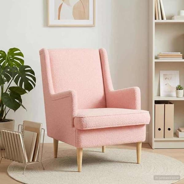 Maison Exclusive - Vaaleanpunainen Bouclé-tuoli