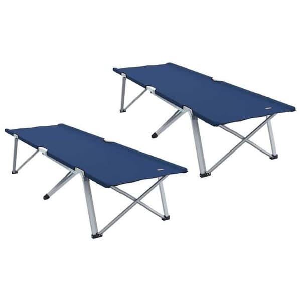 Maison Exclusive - Fällbar camping säng 2 st Blå 194 x 62,5 x 42,5 cm