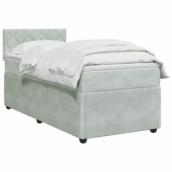 Maison Exclusive - Sängbox med madrass Ljusgrå 100 x 200 cm Sammet