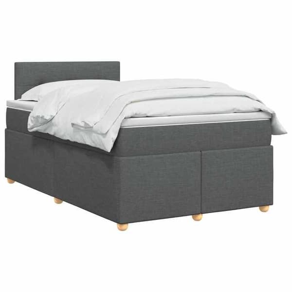 Maison Exclusive - Boxspring säng med madrass Mörkgrå 120 x 190 cm Tyg Mörkgrå