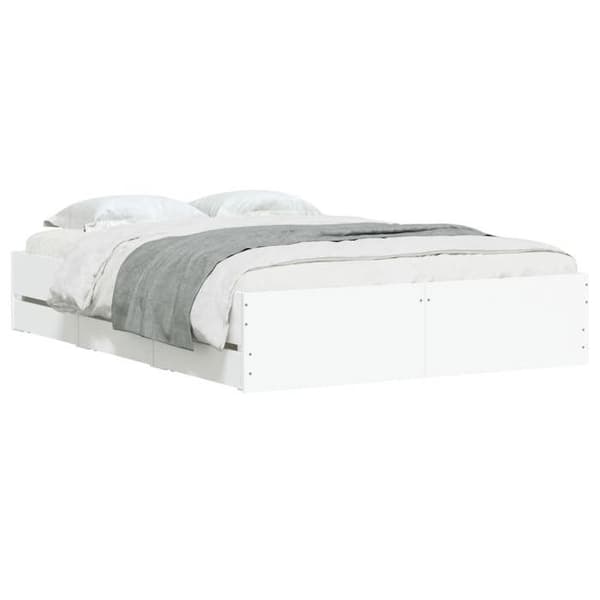 Sengestel - EKSKLUSIV HUS - 120 x 190 cm - Hvid - Med skuffer - Træ (plader) Vit