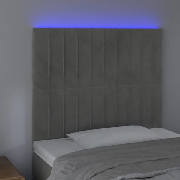 Maison Exclusive - LED-päätyharso Vaaleanharmaa 100x5x118/128 cm Sametti Ljusgrått