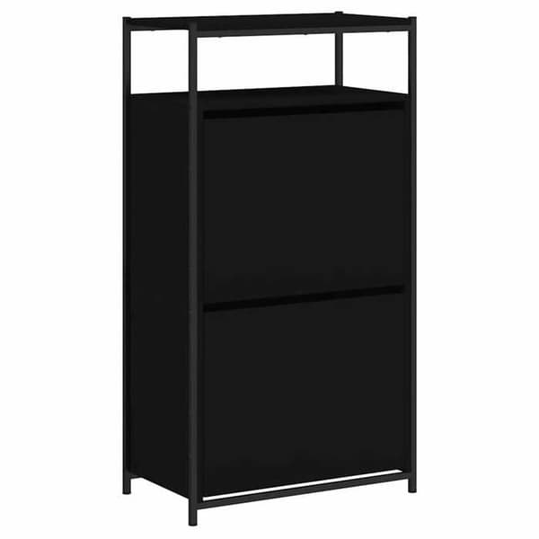 Maison Exclusive - Skoskab sort 60x34x112 cm ingeniørtræ