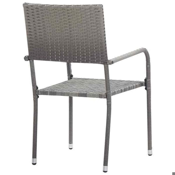 Maison Exclusive - Stapelbar trädgårdsstol för middag, set om 2, grå vävd resin