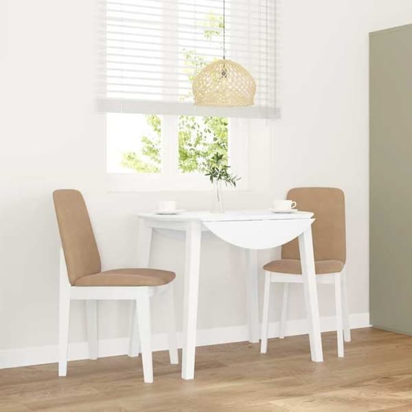 Maison Exclusive - Spisestole med puder 2 stk hvid massiv gummitræ