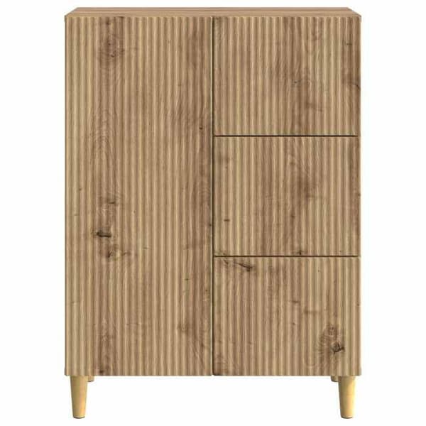 Maison Exclusive - Buffet i håndlavet egetræ 66 x 34,5 x 90 cm Ingeniørtræ