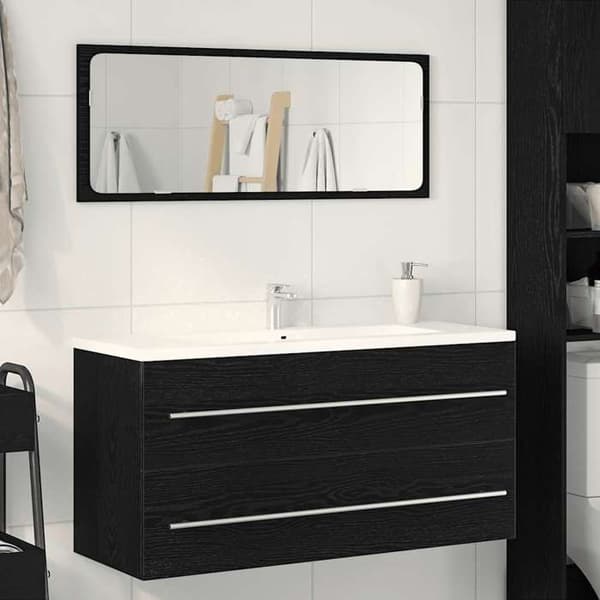 Maison Exclusive - Badeværelses underskabs møbel i sort eg 100 x 38,5 x 48 cm ingeniørtræ