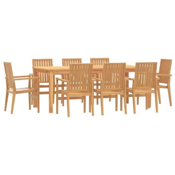 Maison Exclusive - 9 osan puutarhapöytäryhmä kestävästä teak-puusta