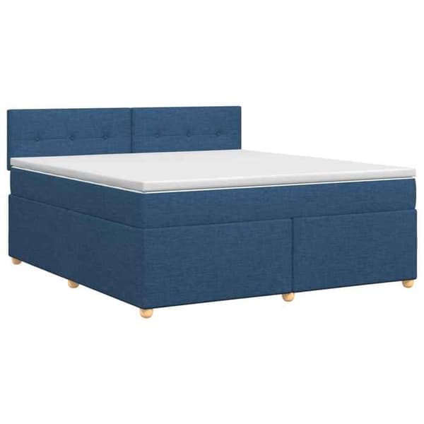 Maison Exclusive - Boxspring säng med madrass Blå 140 x 190 cm Tyg Blå