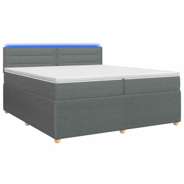 Sengestel med madras - EKSKLUSIV HUS - Boxspring seng - Mørkegrå - 200 x 200 cm - Justerbar hovedgærde Mörkgrå