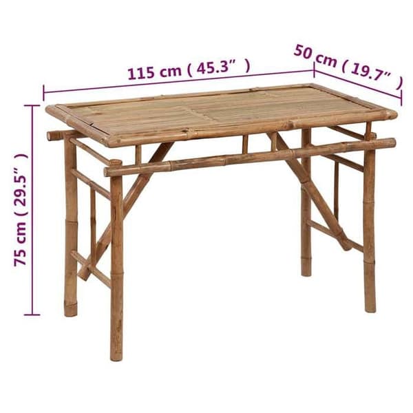 Maison Exclusive - Fällbart trädgårdsbord 115x50x75 cm Bambus