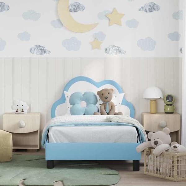 Maison Exclusive - Sengestel til børn med blåt hovedgærde 80 x 160 cm PU Blå