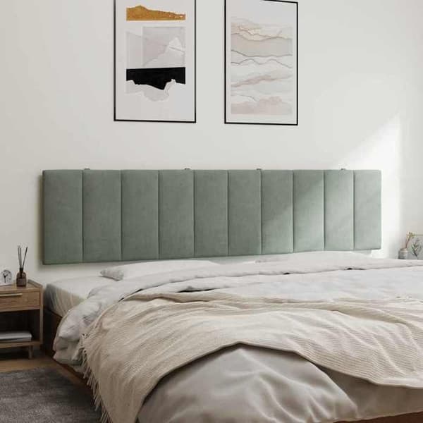 Maison Exclusive - Huvudgavelkudde Hanko ljusgrå 200 cm sammet