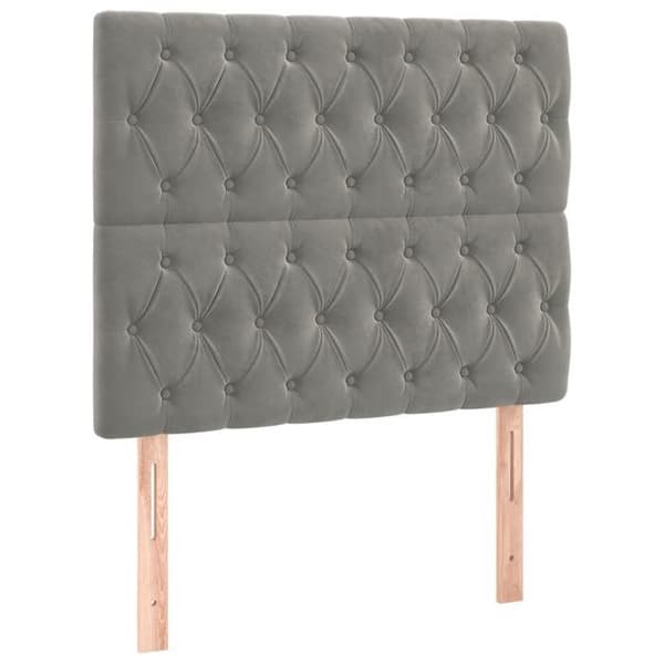 Maison Exclusive - Vaaleanharmaa pääty 100x7x118/128 cm Sametti Ljusgrått