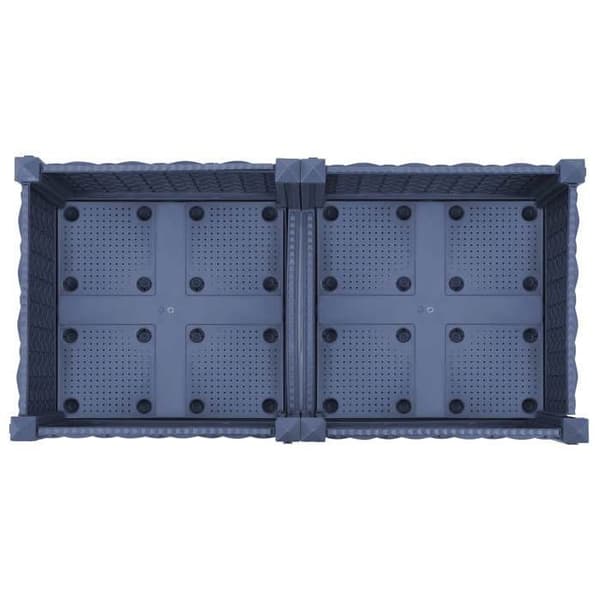 Maison Exclusive - Pyörillä varustettu ruukku Harmaa Sininen 80 x 40 x 33 cm PP