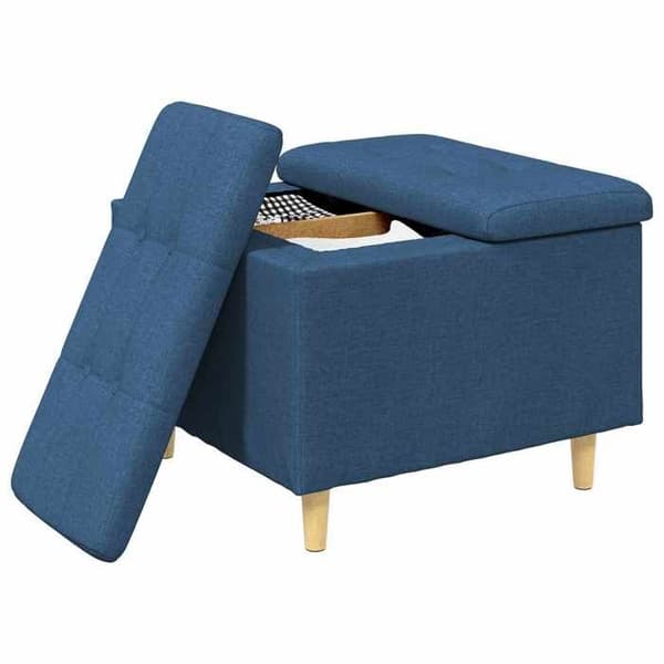Maison Exclusive - Ottoman med opbevaring Blå 60 x 60 x 45 cm stof