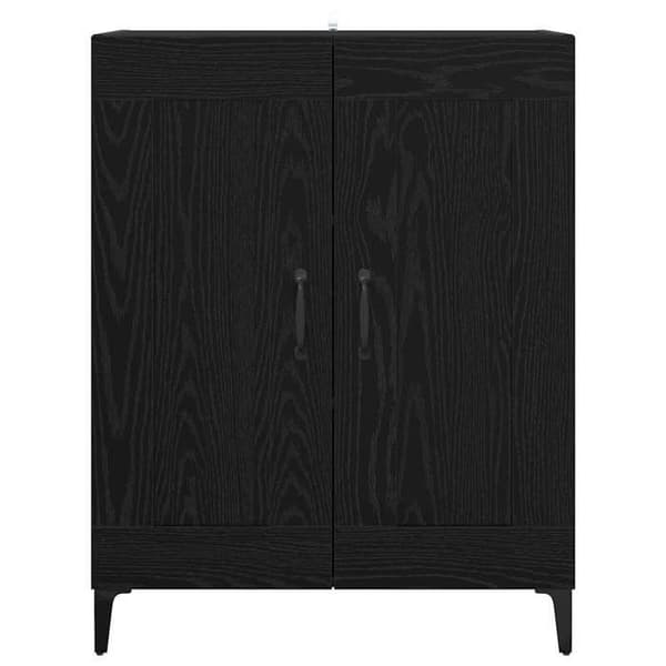 Maison Exclusive - Buffet Sort egetræ 69,5 x 34 x 90 cm Ingeniørtræ