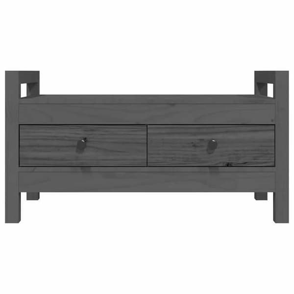 Maison Exclusive - Harmaa eteispankki 80x40x43 cm Massiivipine