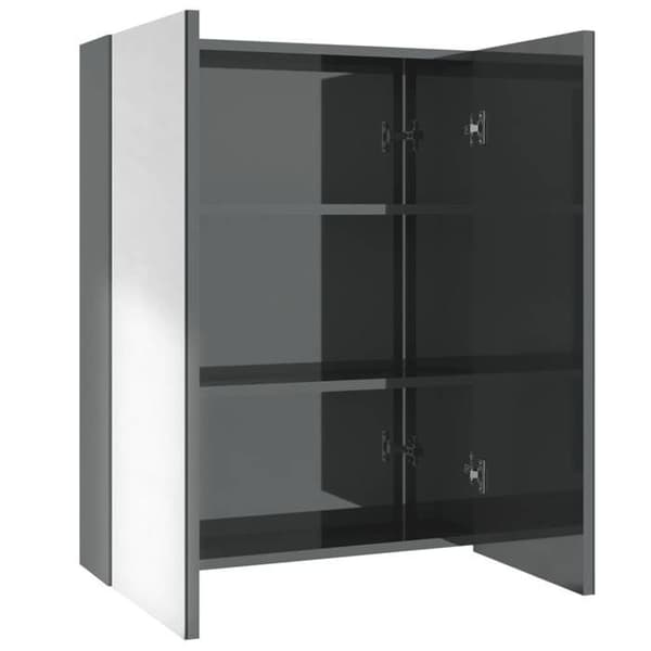Maison Exclusive - Spegelskåp för badrum 60x15x75 cm MDF Grå glansig