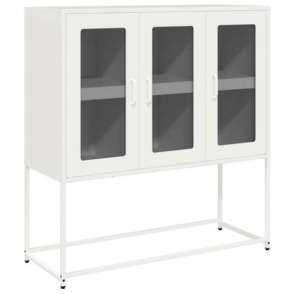 Maison Exclusive - Buffé vit 100,5x39x107 cm kallvalsat stål